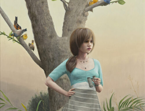 Birds Watching, 31,5″ x 20,87″ ., Oil on linen on ACM